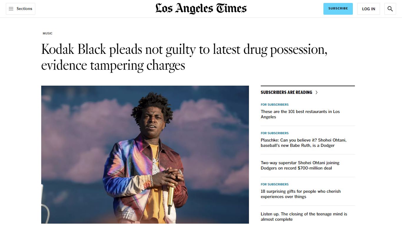 Kodak Black pleads not guilty to latest drug possession, evidence ...