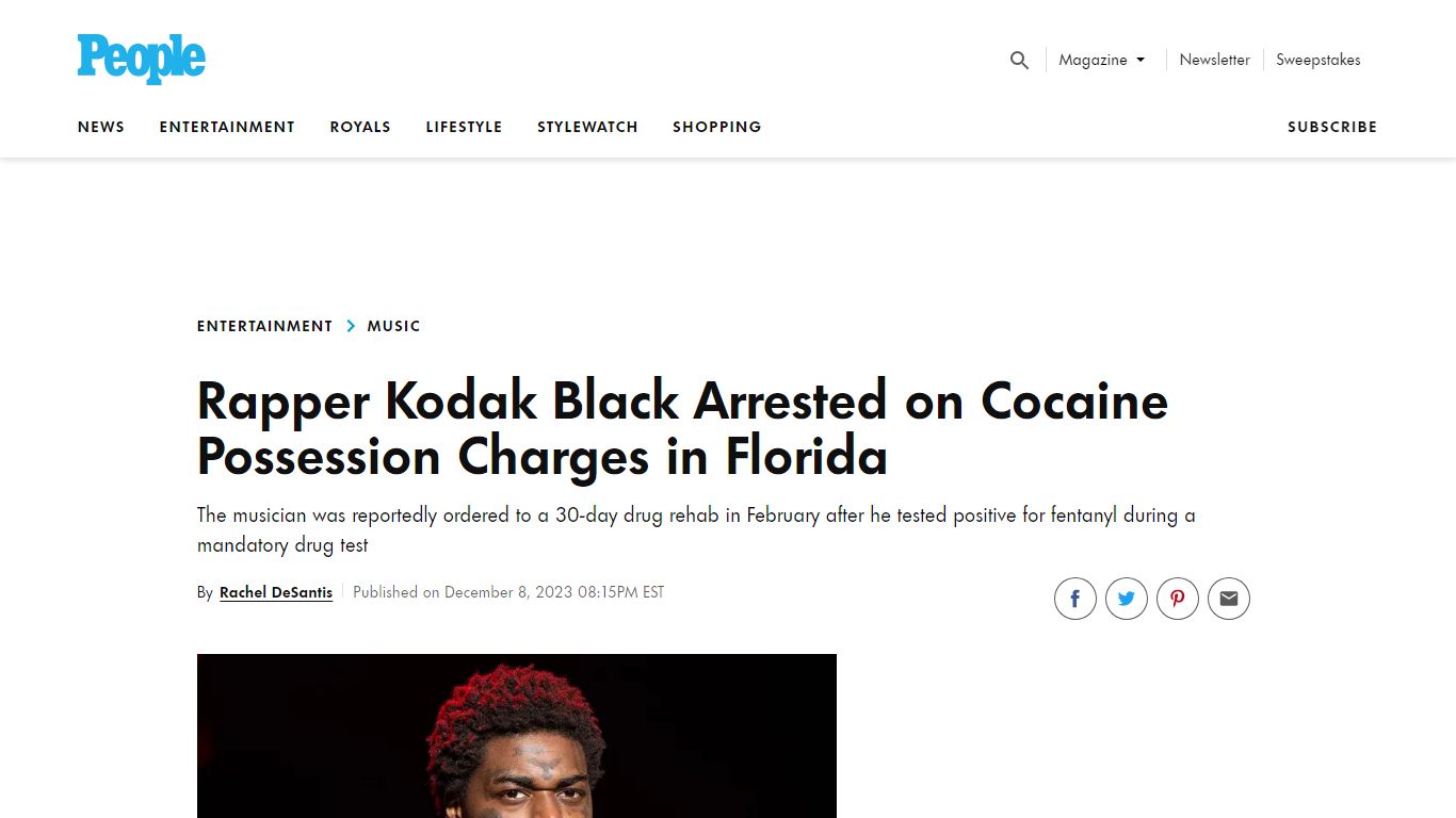 Rapper Kodak Black Arrested on Cocaine Possession Charges in Florida