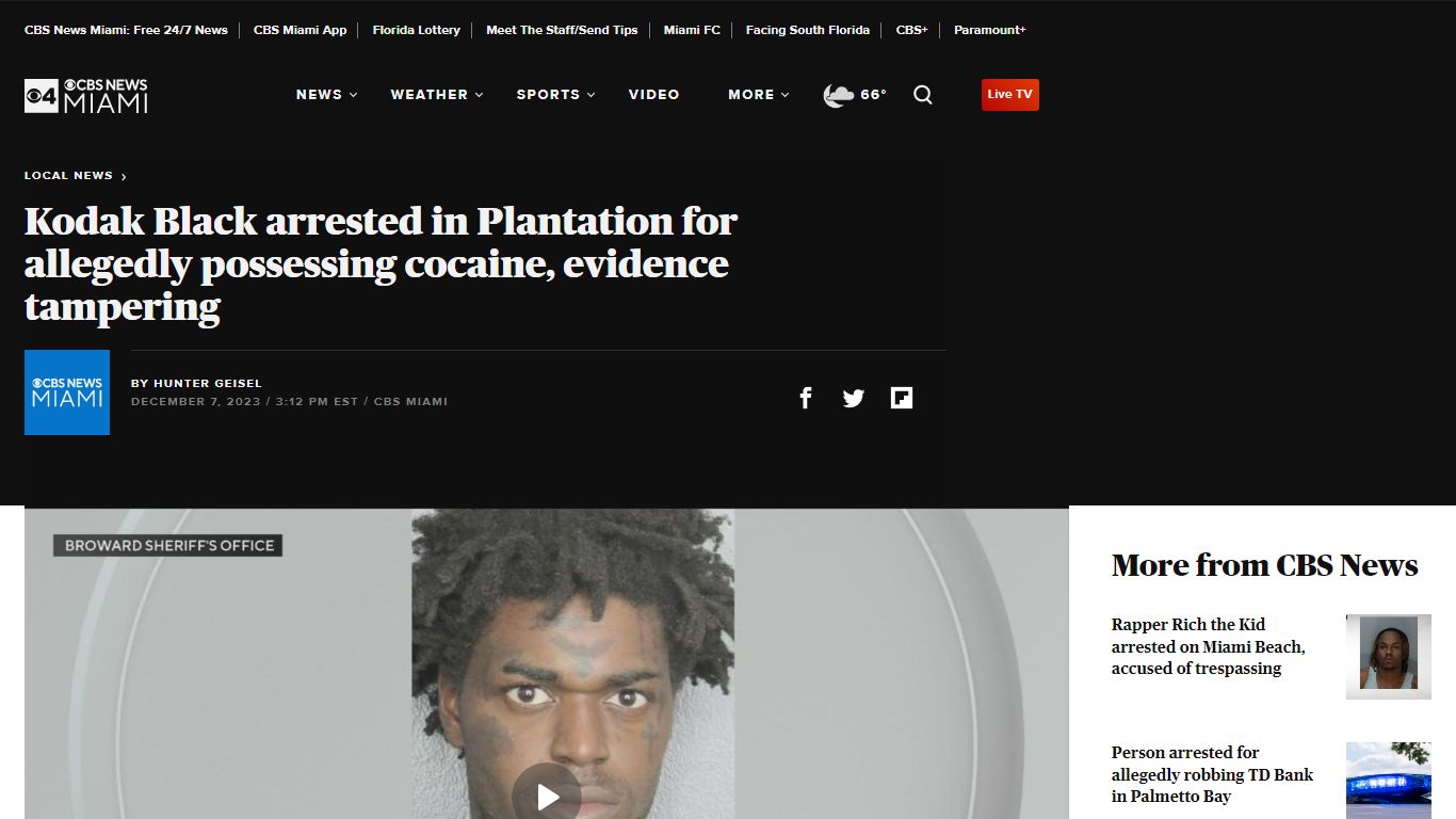 Kodak Black arrested in Plantation for allegedly possessing cocaine ...